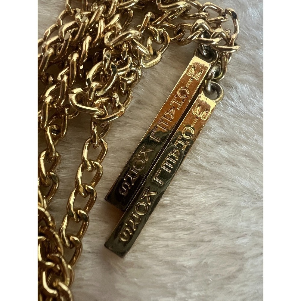 Michael Kors Necklace MK Gold Curb Link 30" Chain Bar Pendants‎ Minimalist Sleek
